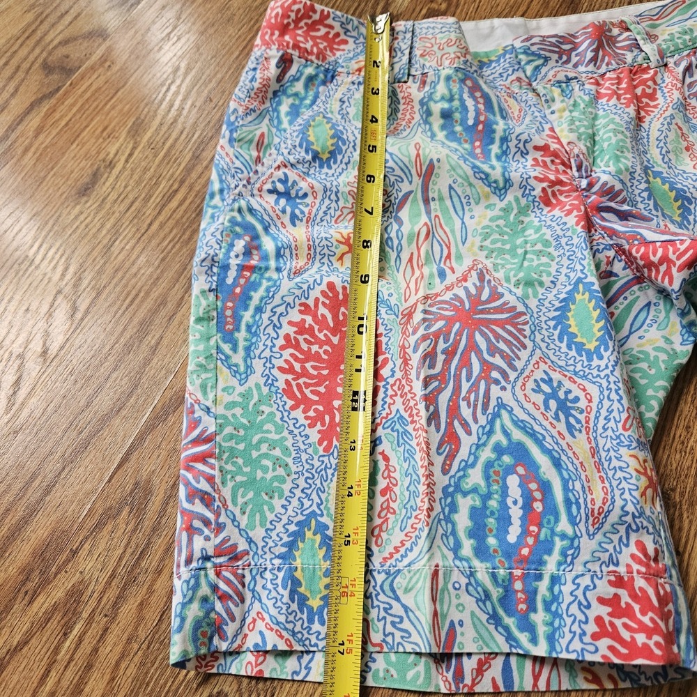 LILLY PULITZER Green/Pink Blue Bermuda Shorts Size 6 Cotton Summer EUC - Picture 8 of 12